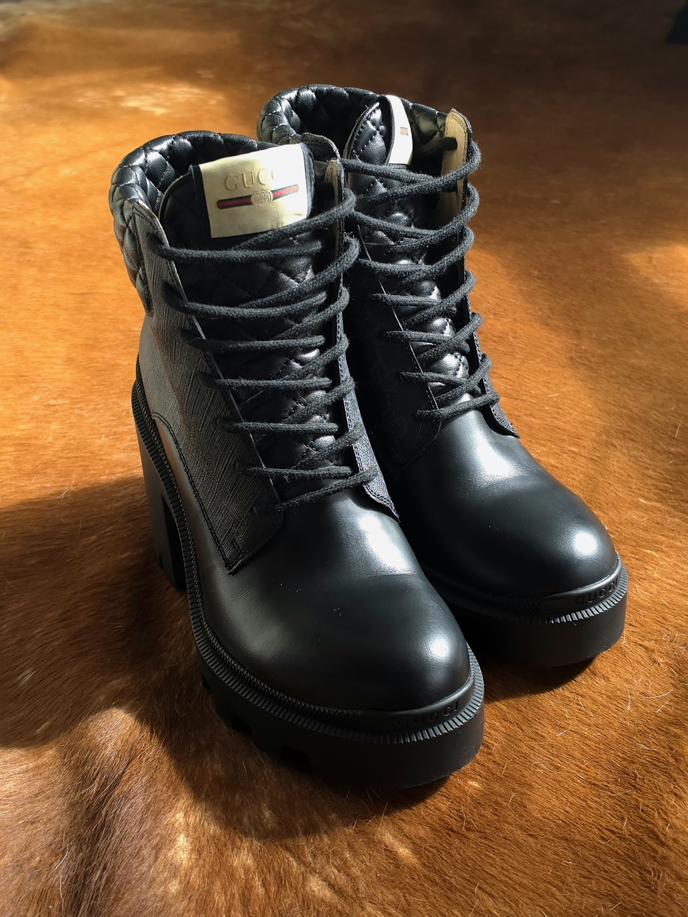 Gucci Apollo GG Supreme quilted combat Boot